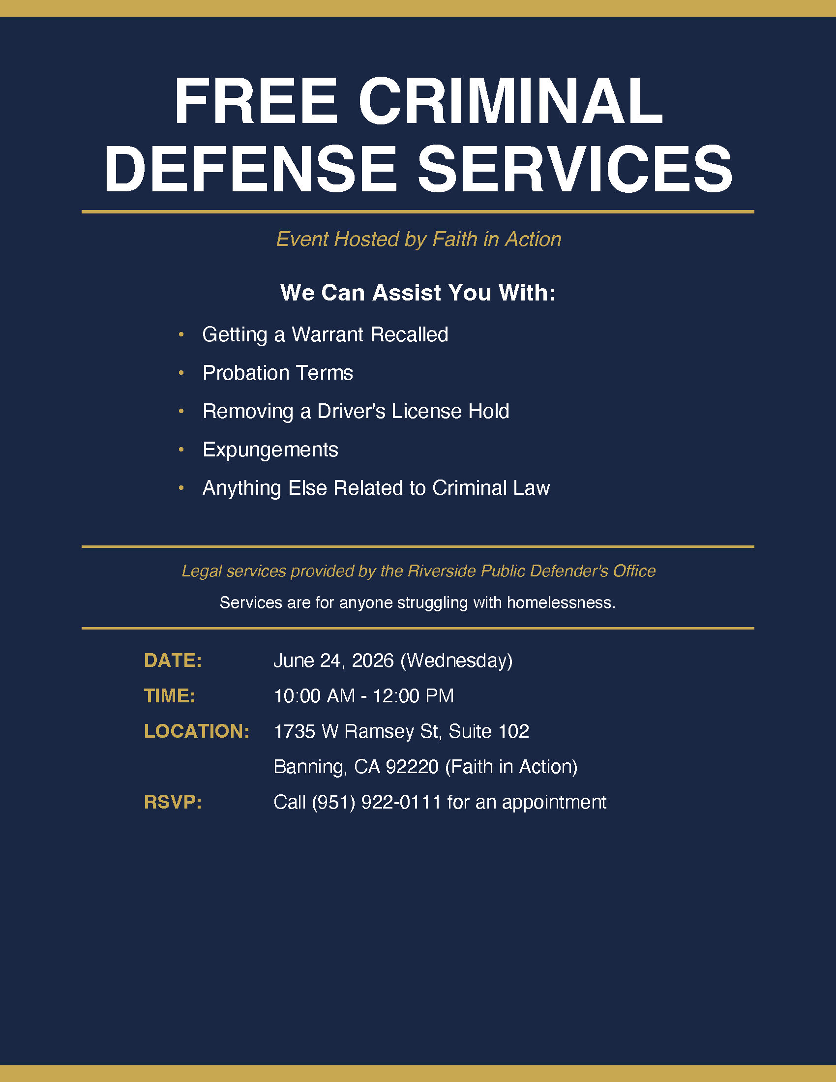 Free Criminal Defense Services